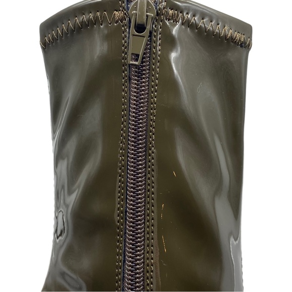 Aldo Women's Boots Fidella Olive Green Patent Vegan Leather Heeled Sleek Size 8 - Picture 3 of 10